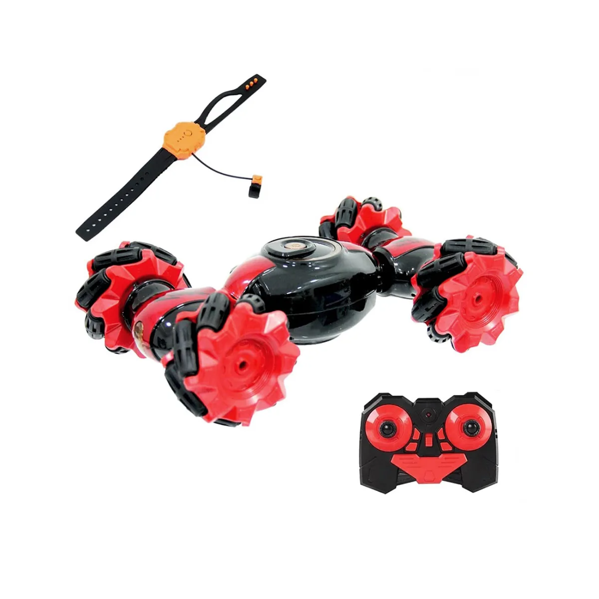 Masina de teren RC, 1:16, control gesturi, LED, reversibila, baterie reincarcabila, negru rosu - imagine 2