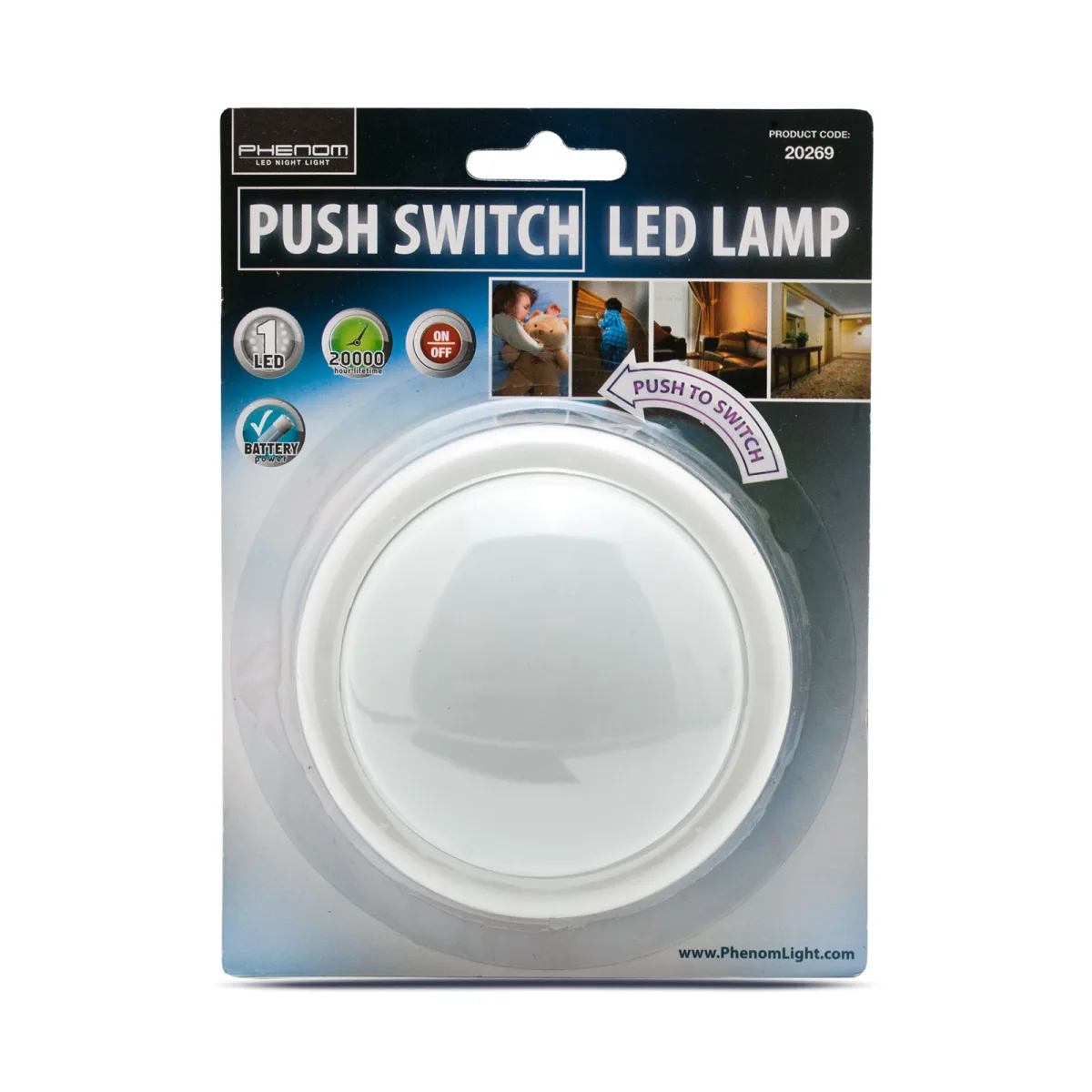 Lampa LED cu buton, alimentare baterii AA, lumina de noapte, portabila, 10 cm - imagine 5