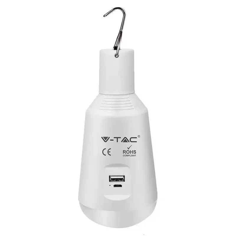 Bec LED E27 7W 3in1 cu acumulator incarcare solara V-TAC