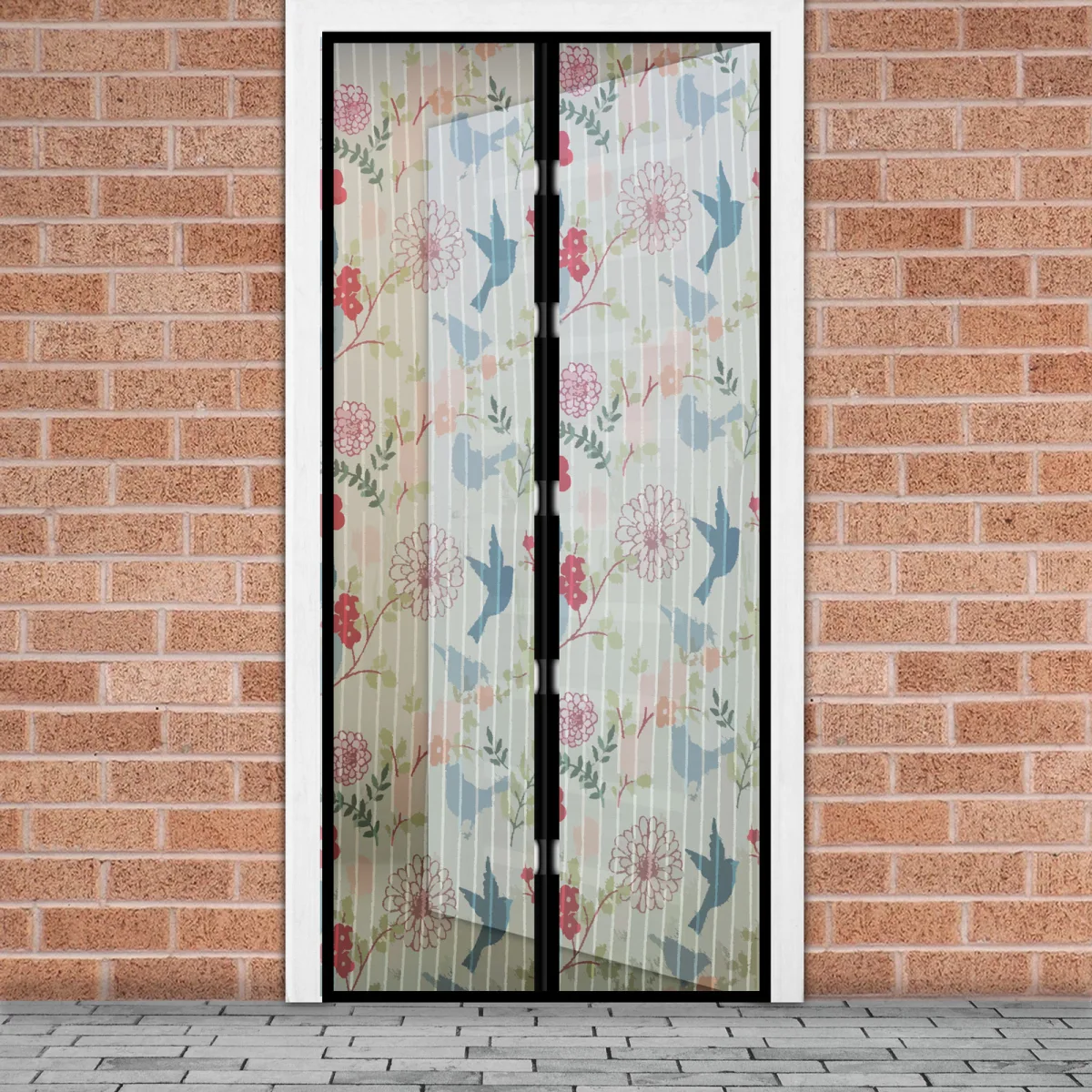 Cortina tantari usa magnetica 100x210 cm model pasari, plasa insecte usa cu inchidere magnetica