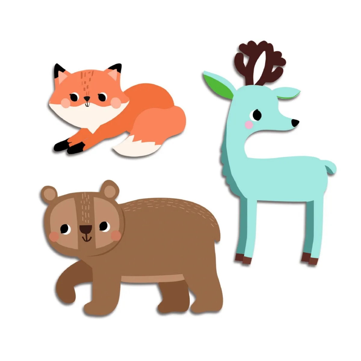 Primele abtibilduri Animale din padure, Djeco - imagine 3