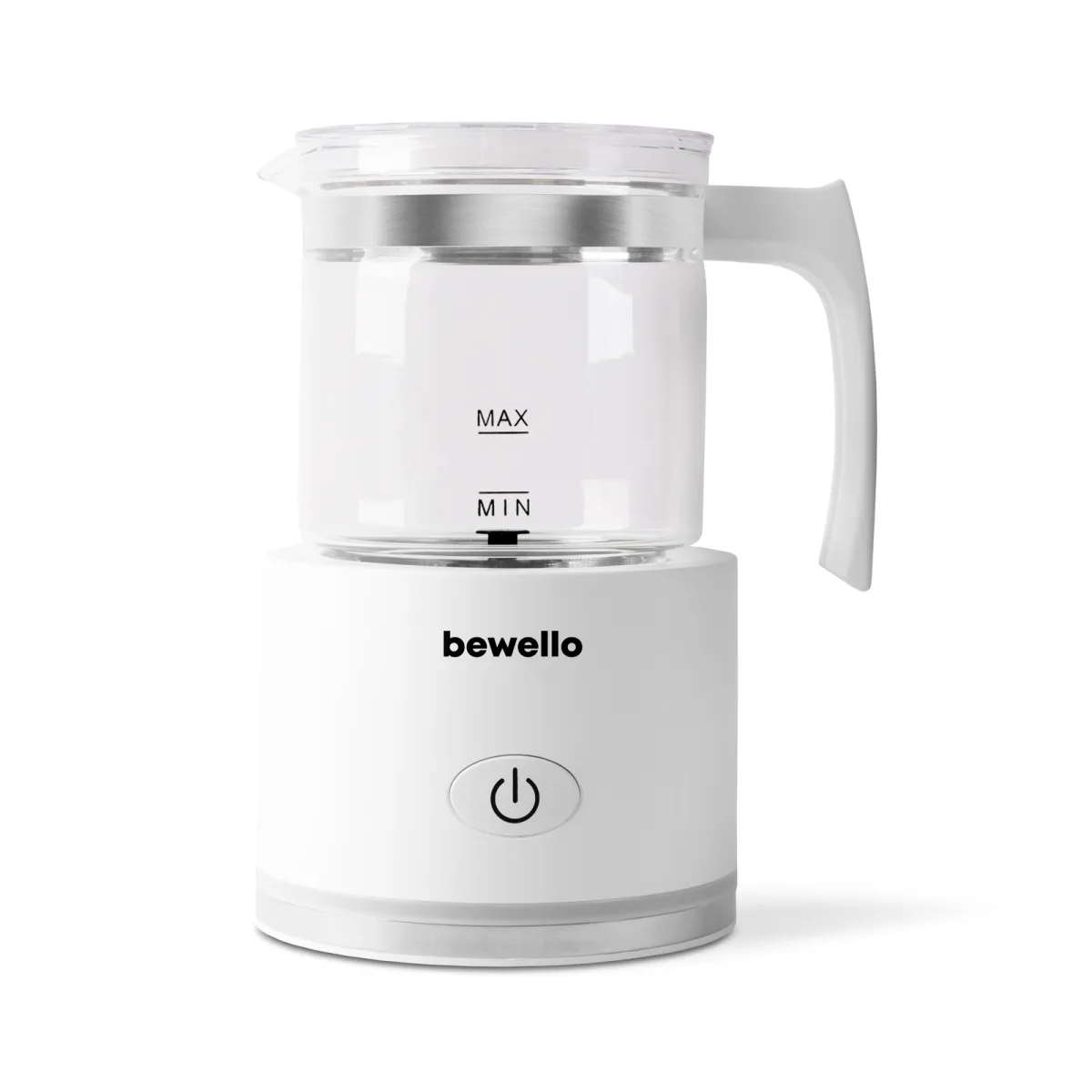 Aparat spumare lapte electric 600W, 250 ml, pentru spuma calda si rece, pentru cafea cappuccino latte, alb