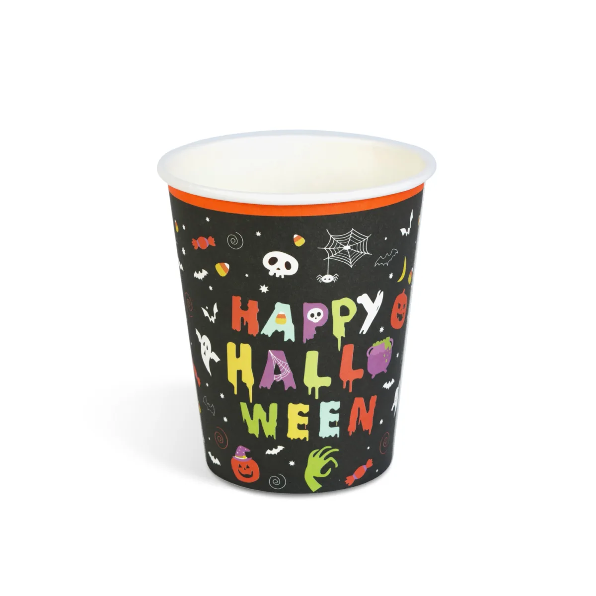 Set 8 pahare din hartie Halloween, Happy Halloween, 250 ml, multicolor