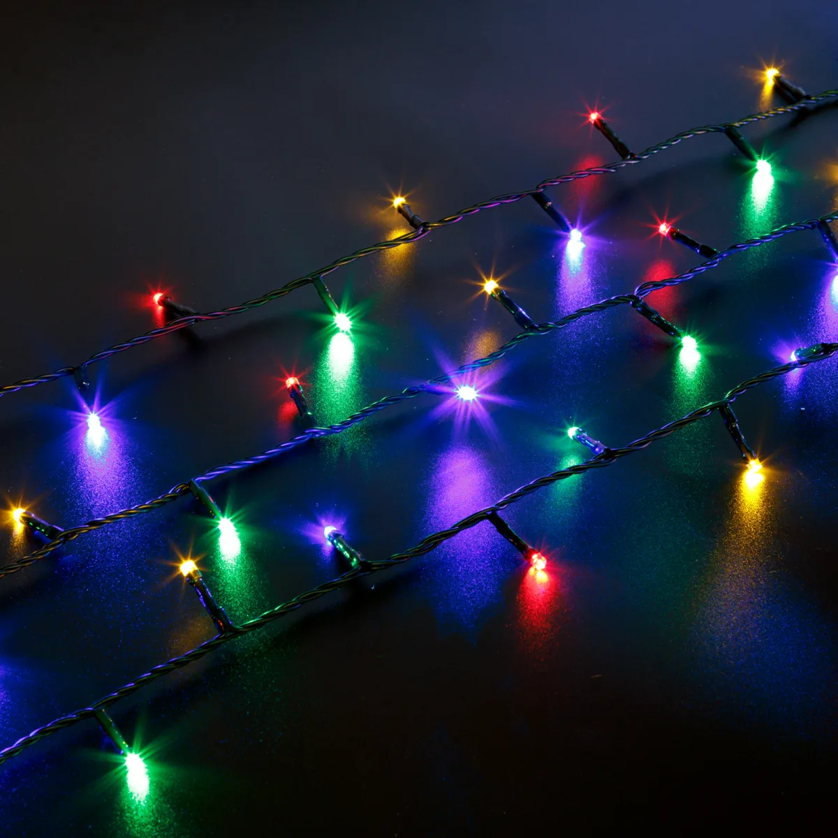 Ghirlanda luminoasa, 20 m, multicolor, 400 LED, 220–240 V, 6 W, cablu verde - imagine 3