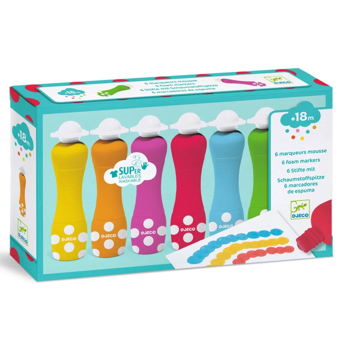 Set 6 markere rotunde pentru bebe, Djeco