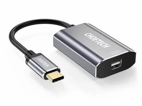 Adaptor USB type C tata - Mini DisplayPort mama PD 60W 4K 60Hz 0.2m gri Choetech HUB-M06