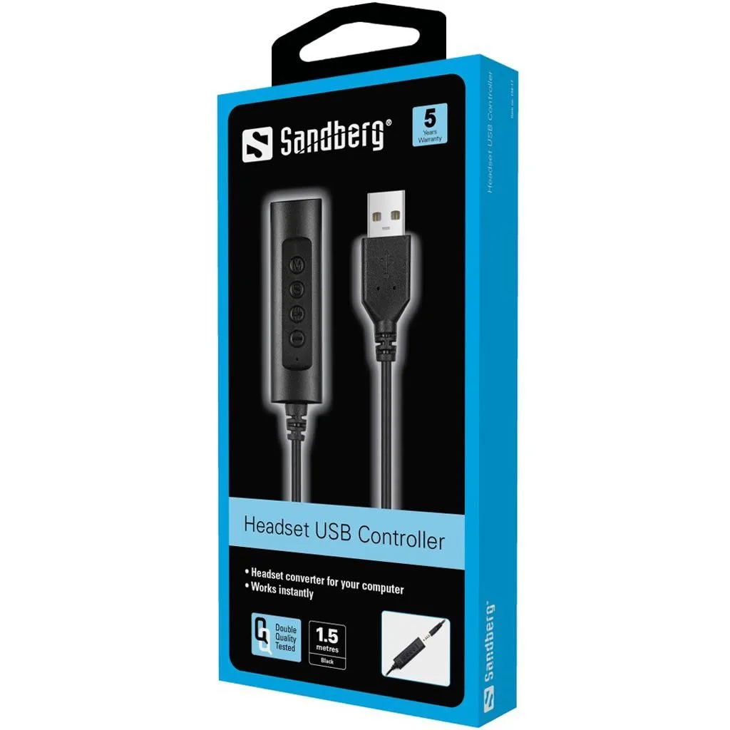 Adaptor audio USB pentru casti Jack 3.5 mm 1.5m negru Sandberg 134-17 - imagine 3