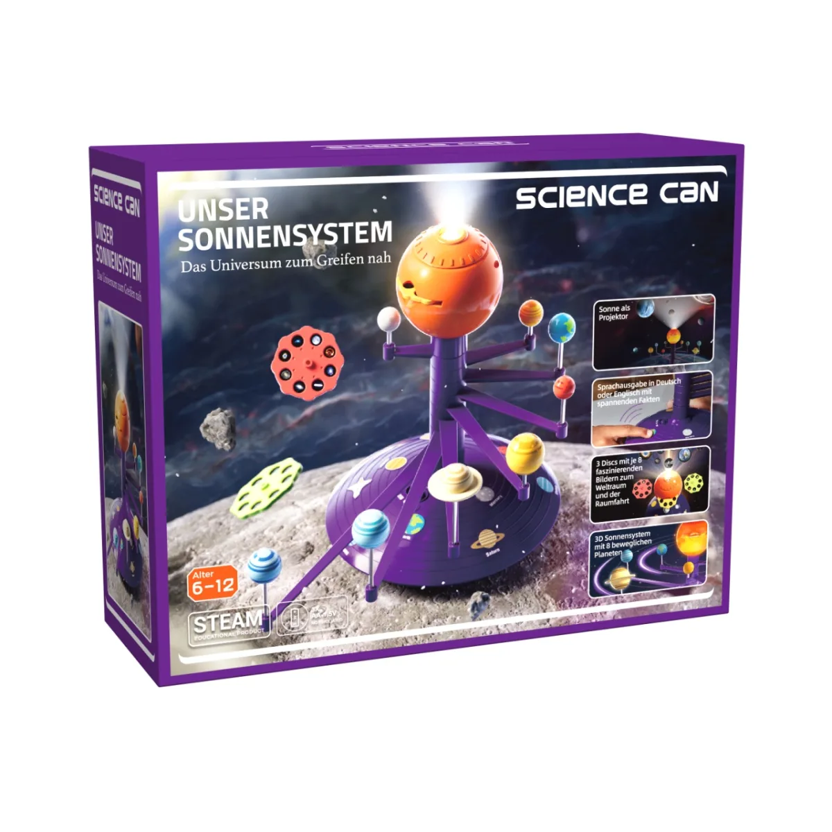 Kit STEM Sistemul solar 3D cu proiector si redare vocala, TopBright - imagine 2