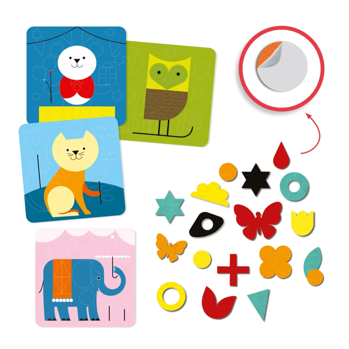 Tablouri cu fetru Animale, Djeco - imagine 3