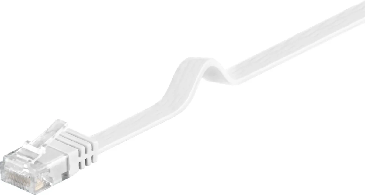 Cablu plat Cat6 UTP 1.5m 250MHz RJ45 cupru alb GOOBAY 95192