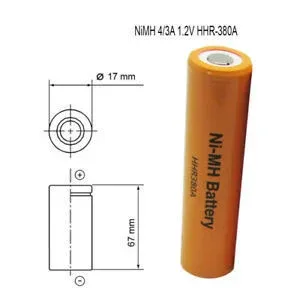 Acumulator NiMh 4/3A 3800mAh 1.2V 67x17mm Plat HHR380A PANASONIC - imagine 2