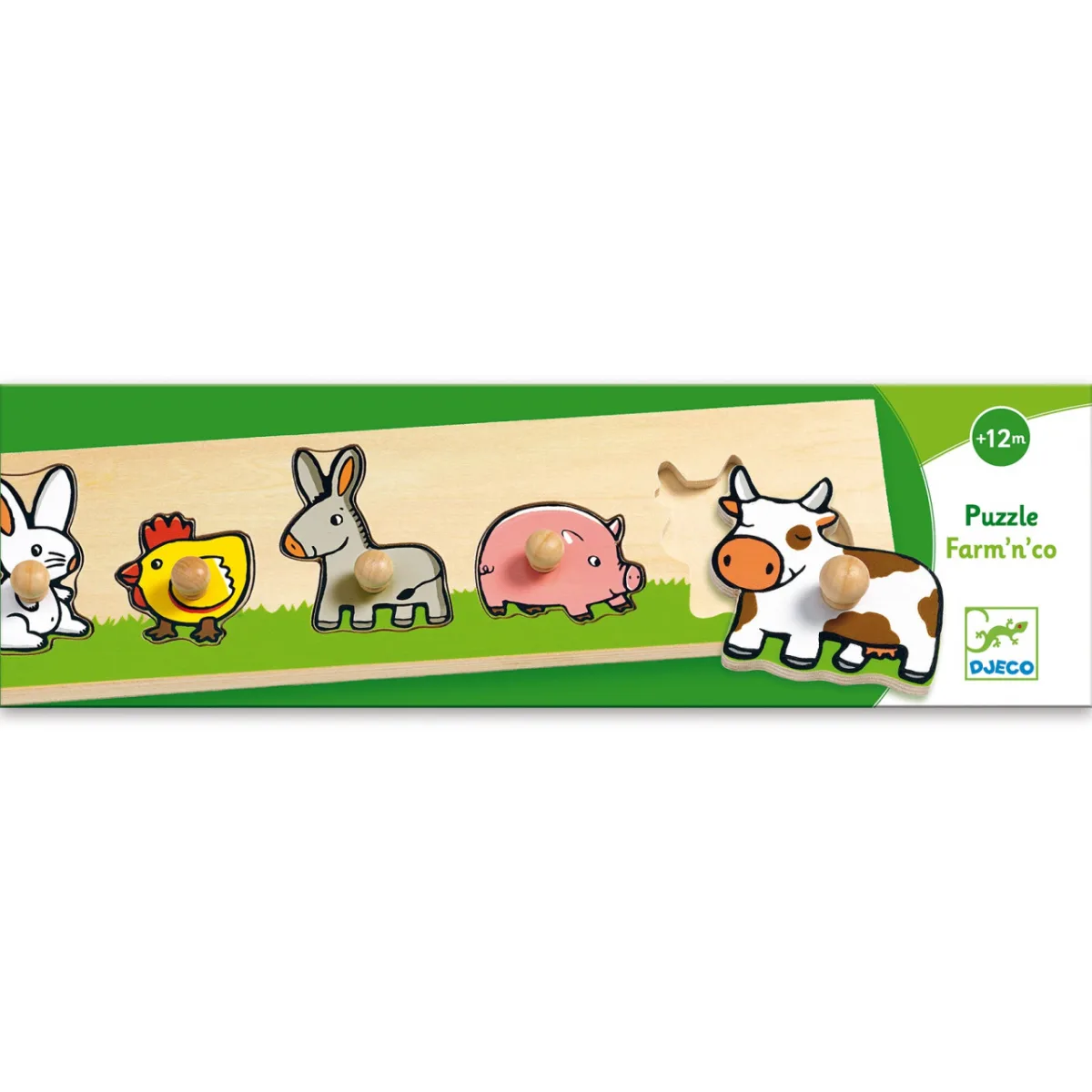 Puzzle cu buton Ferma, Djeco - imagine 3