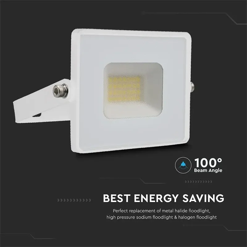 Reflector LED SMD 20W 6500K alb rece 1620lm IP65 alb V-Tac SKU-215951 - imagine 6