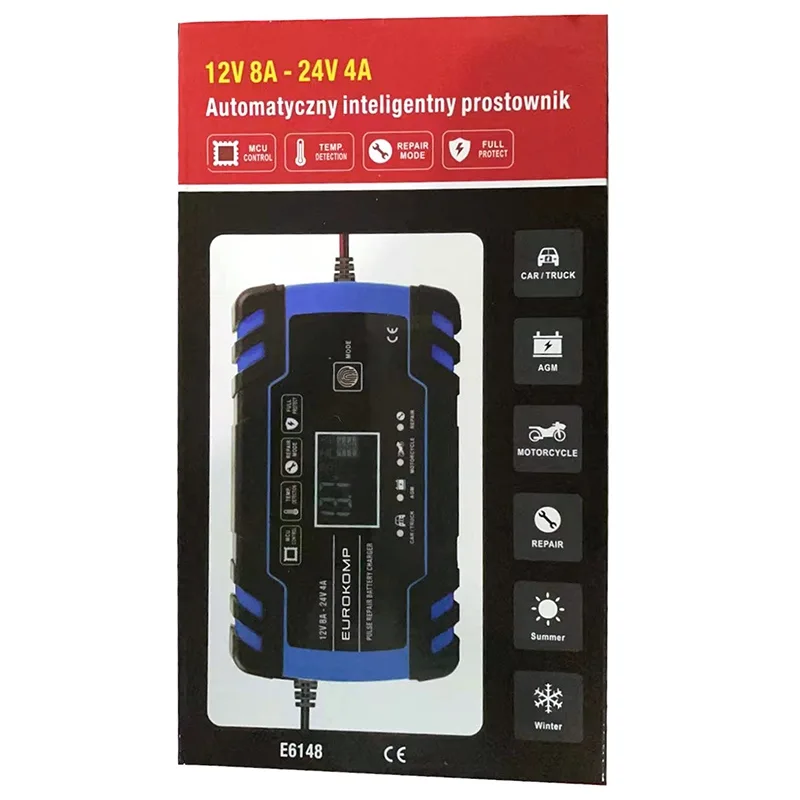 Redresor automat cu microprocesor 12V 8A - 24V 4A EUROKOMP E6148 - imagine 6