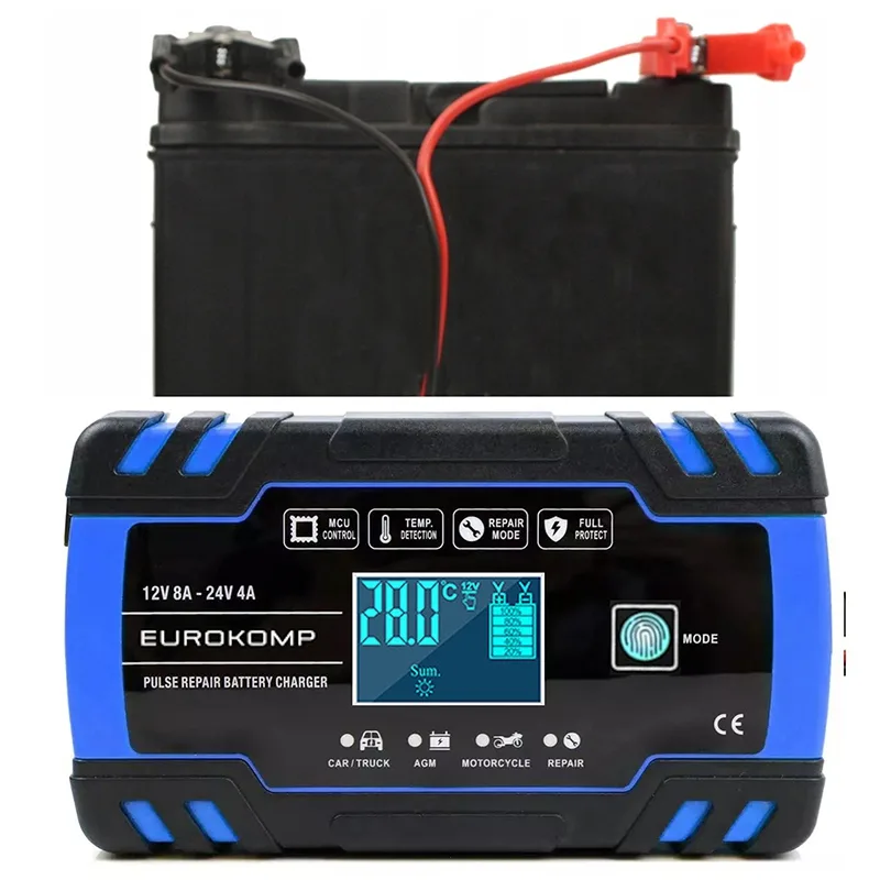 Redresor automat cu microprocesor 12V 8A - 24V 4A EUROKOMP E6148 - imagine 2