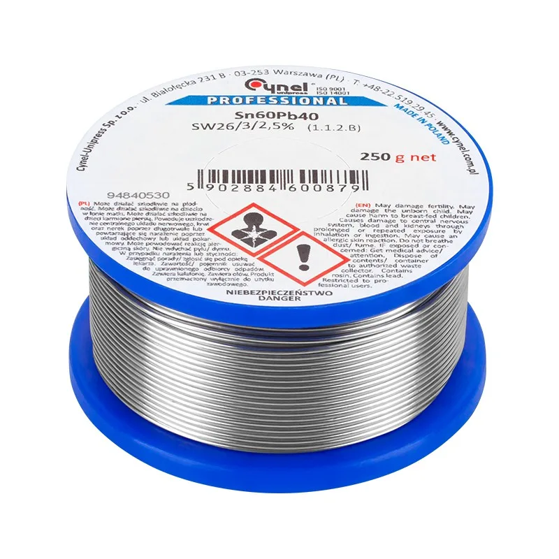Rola fludor 1mm SN60 PB40 Flux 2.5% 250g CYNEL
