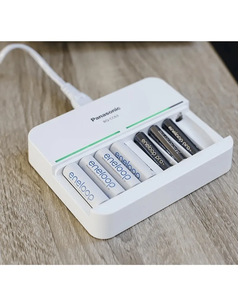 Incarcator Eneloop pro Panasonic SMART 8 CHARGER 8x AA R6 sau 8x AAA R3 NiMH BQ-CC63E - imagine 2