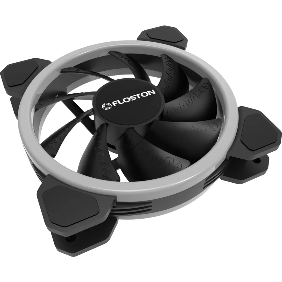 Ventilator HALO RAINBOW DUAL RGB LED 120x120x25mm 12V 5.1W 1200RPM 4-pin Floston - imagine 2