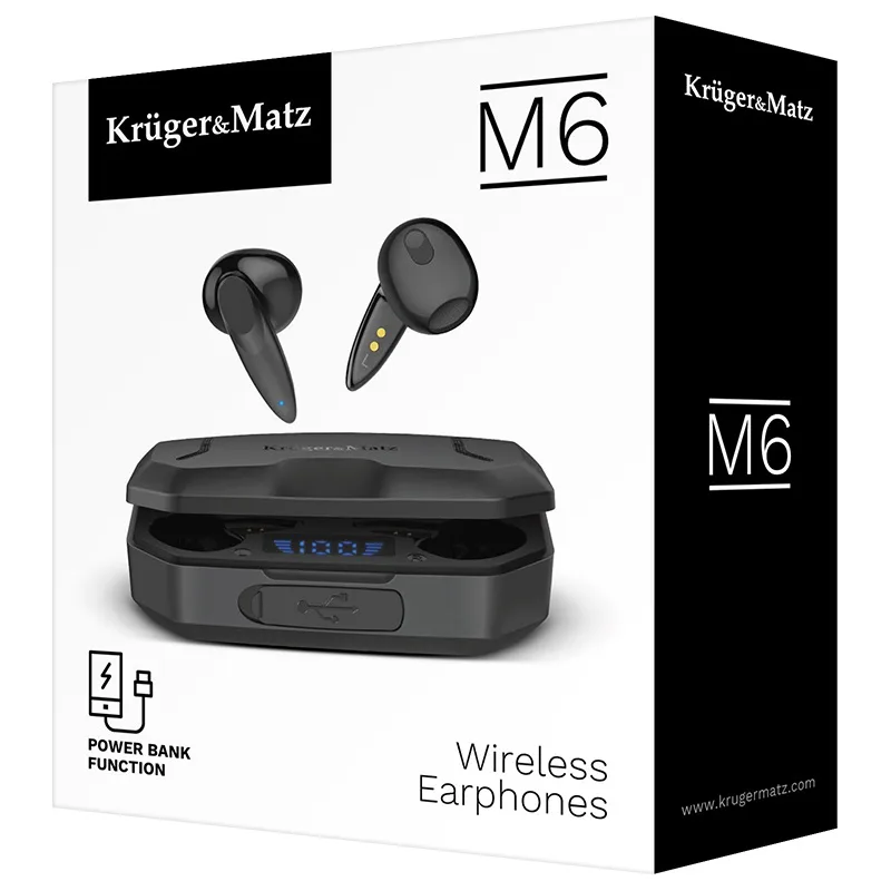 Casti bluetooth 5.1 M6 Kruger&Matz KMPM6-B - imagine 5