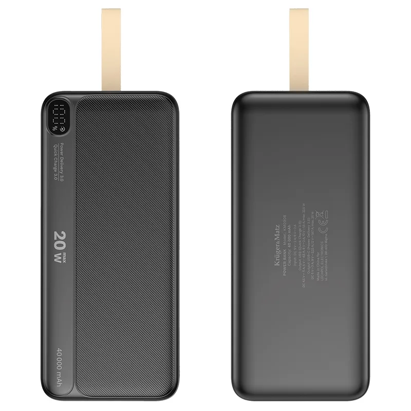 POWER BANK 40000mAh LI-ION QC3.0 PD 20W Display Kruger&Matz - imagine 4