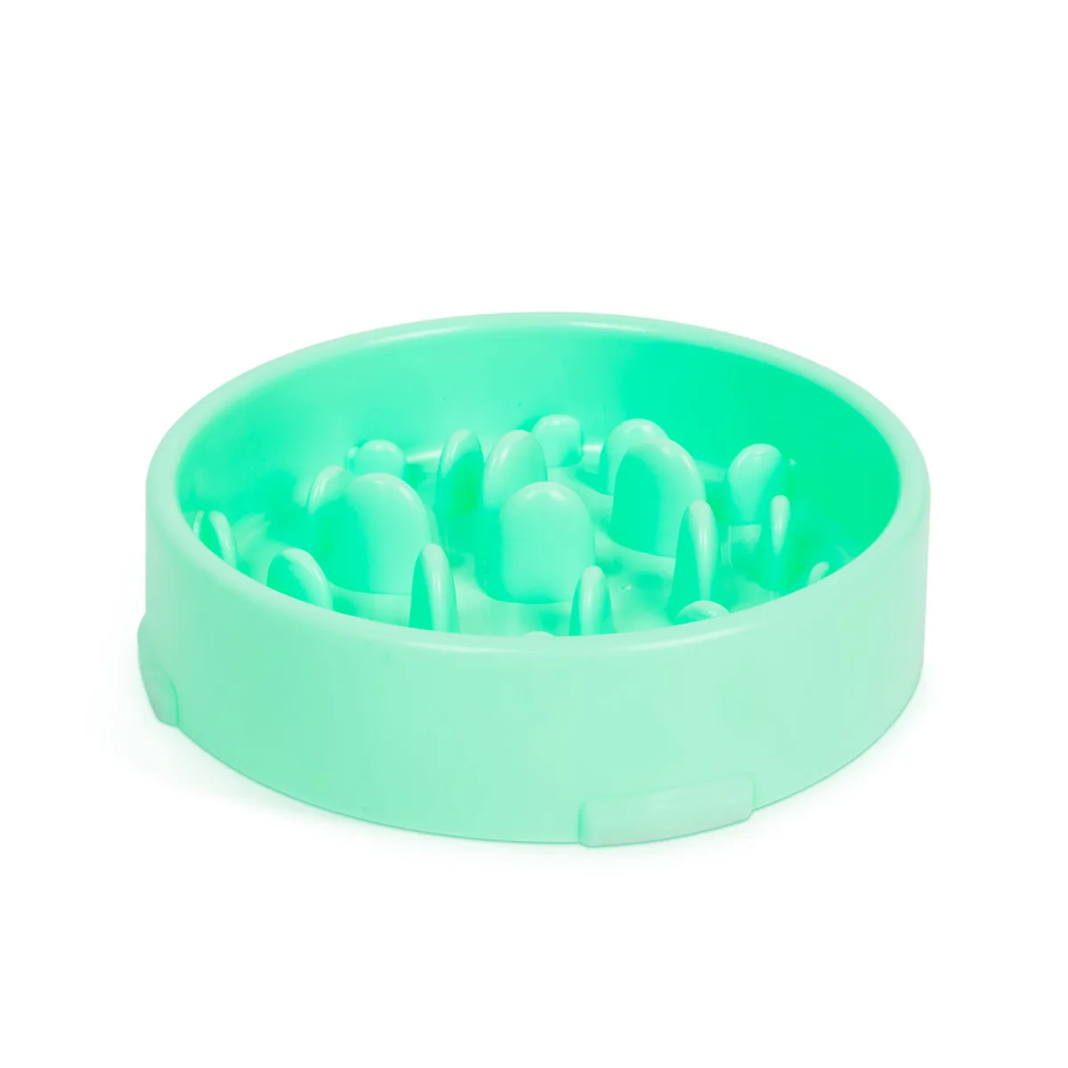 Bol slow feeder pentru caini si pisici, anti mancat rapid, reduce balonarea, plastic, verde, 20 cm