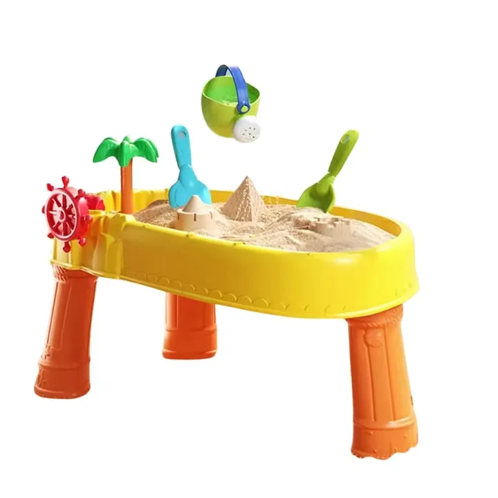 Masa de apa 2 in 1 Macvi® pentru copii, cu 8 accesorii interactive, multicolor, recomandata 3 ani+ - imagine 2
