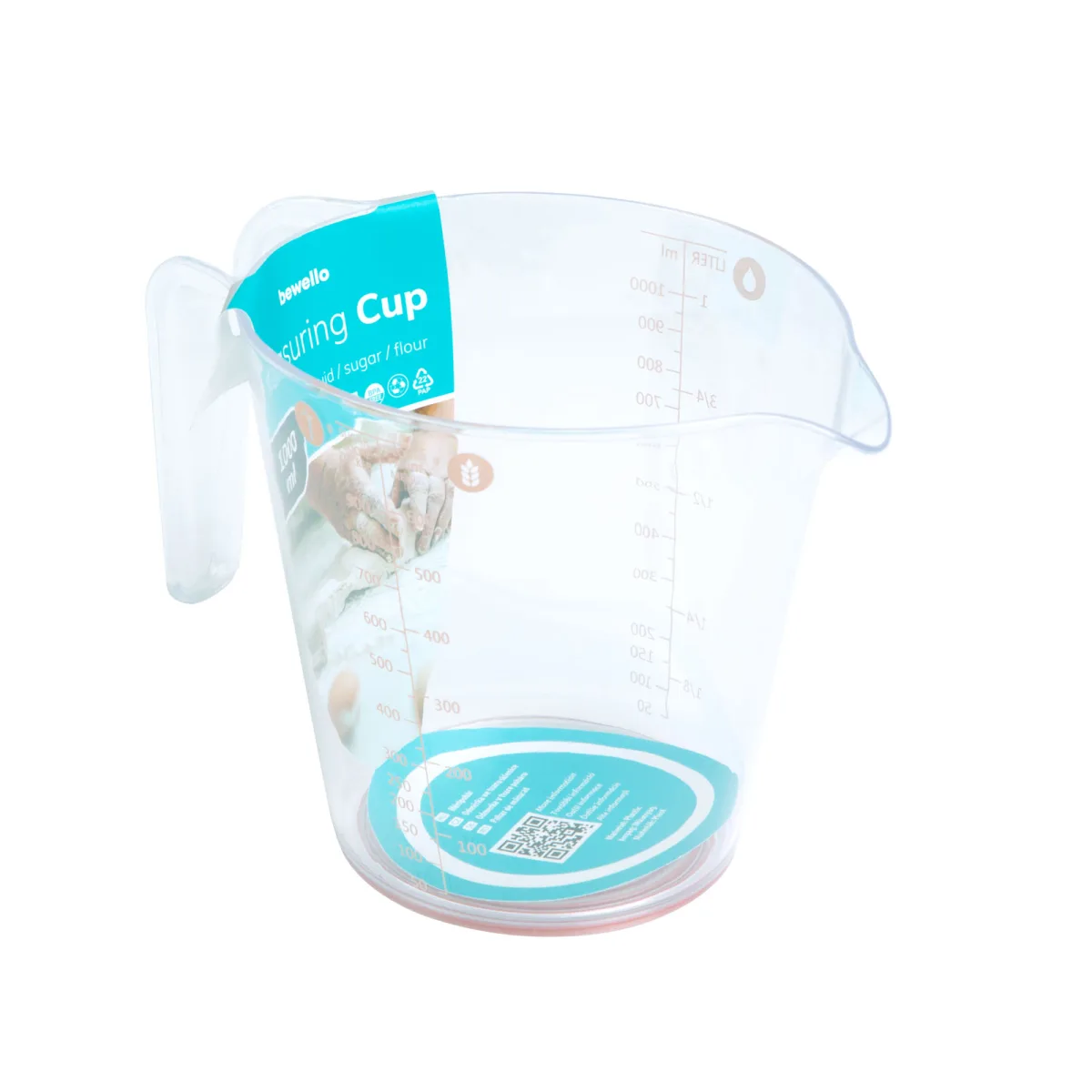 Cana gradata masurare 1 L, plastic, cu maner si cioc, scala precisa
