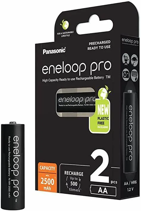 Set acumulatori AA NIMH 2500mAh R6 Eneloop PRO Panasonic 2buc BK-3HCDE/2BE