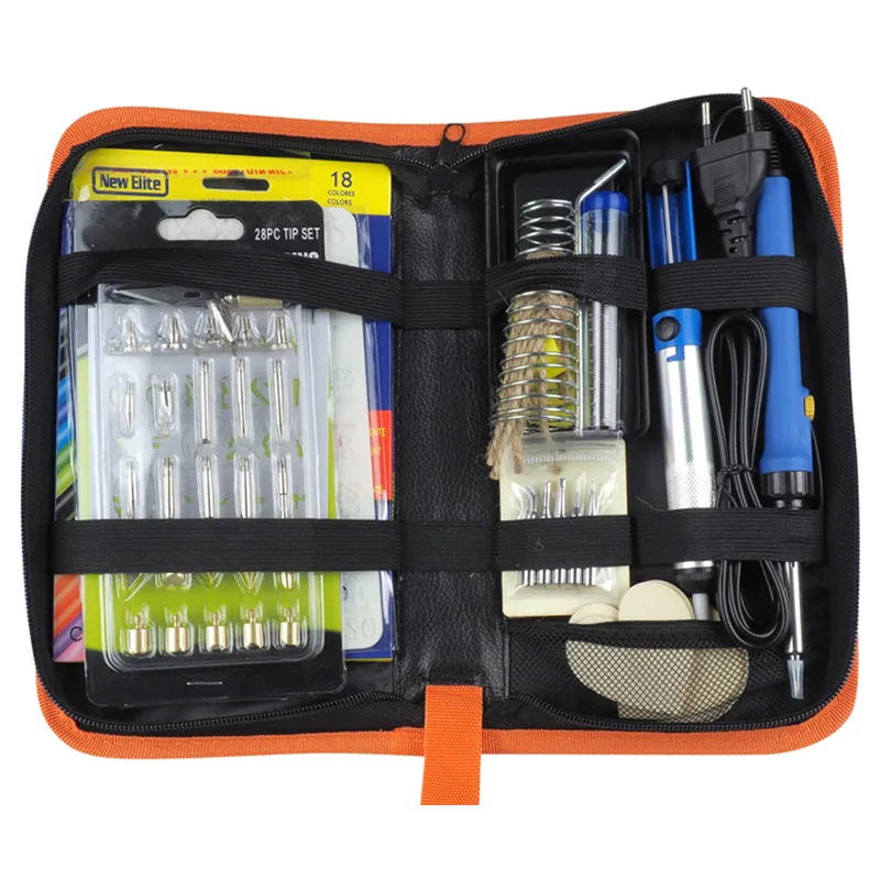 Set letcon 60W cu reglare temperatura 200-480C + accesorii pirogravura E6175 EUROKOMP - imagine 3