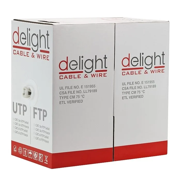Cablu UTP Cat6 CCA fire interioare solide 1 x 0.56mm x 2 x 4 exterior 6mm pret 1m DELIGHT 20047 - imagine 2