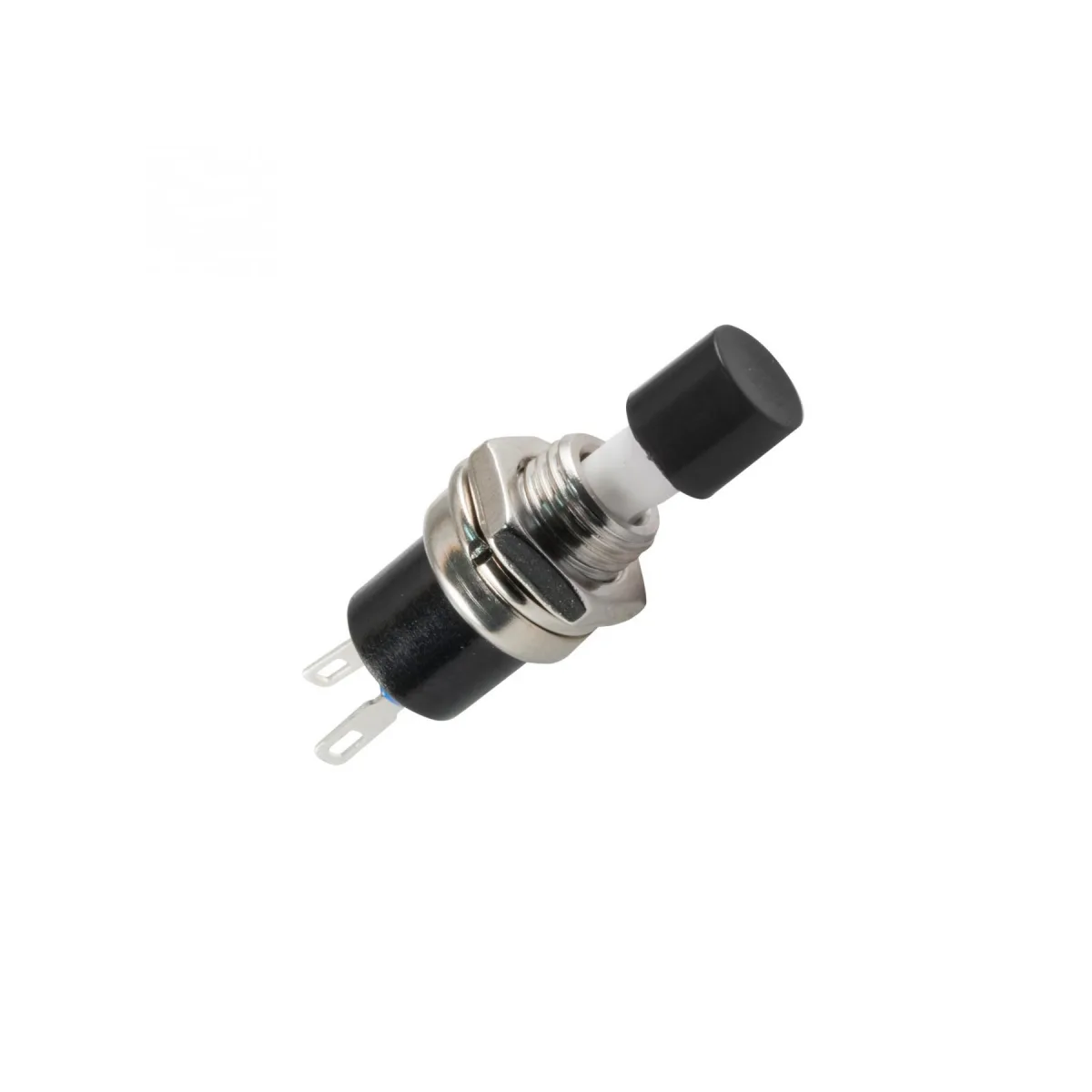 Buton intrerupator mini negru OFF-(ON) fara retinere 1 circuit 12V 1.5A incastrabil 7mm