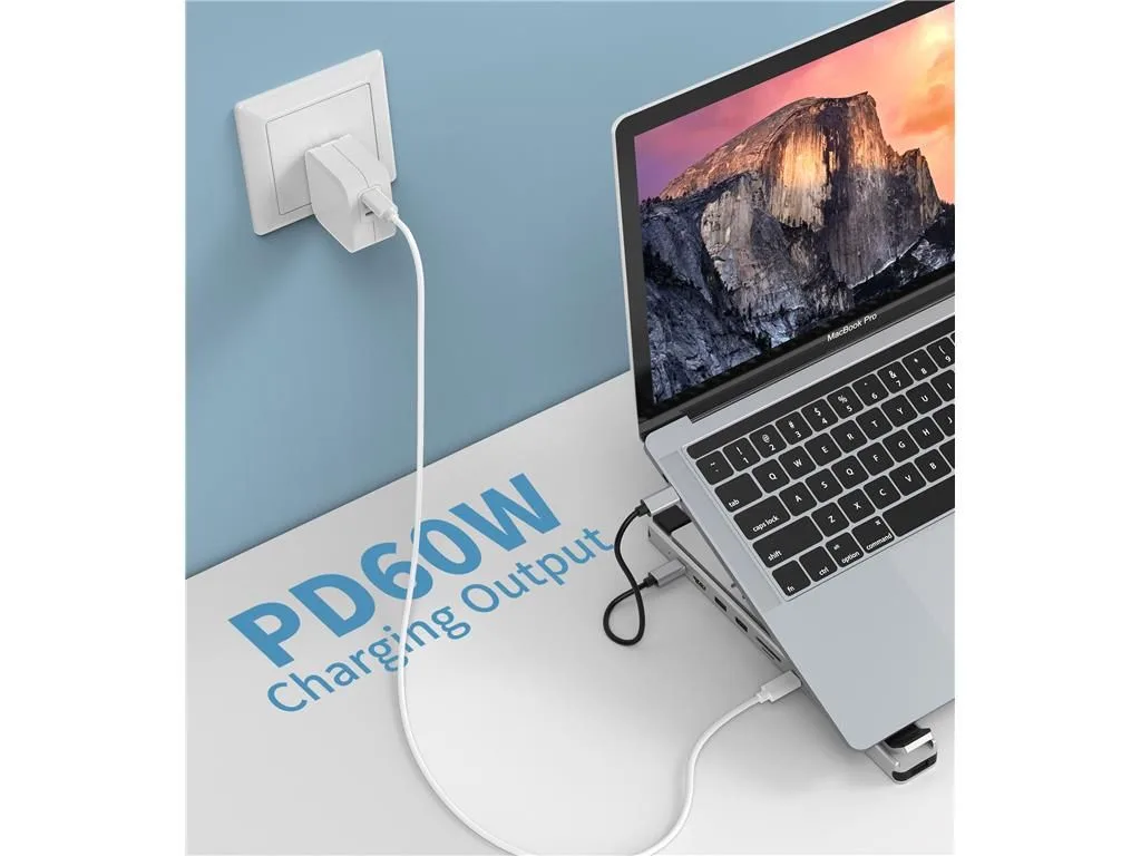 Stand laptop 9in1 si HUB USB type C docking station reglabil aluminiu Choetech HUB-M43-SL-V1 - imagine 7