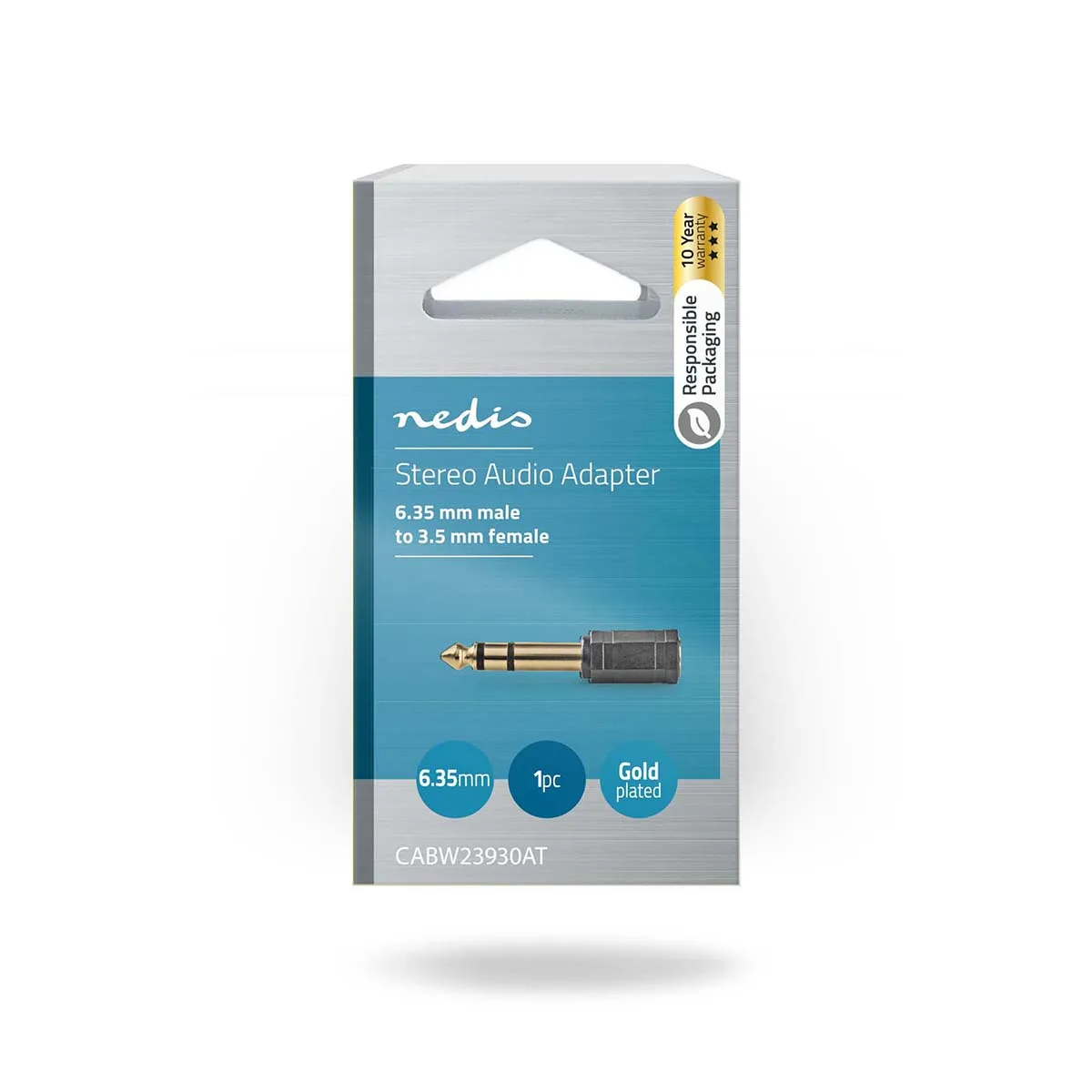 Adaptor audio stereo Jack 6.35 mm tata - 3.5 mm mama Nedis CABW23930AT - imagine 3