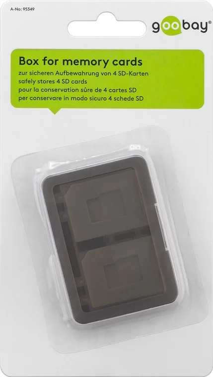 Cutie de stocare 4 carduri de memorie SD/Micro SD/MMC Goobay 95349 - imagine 2