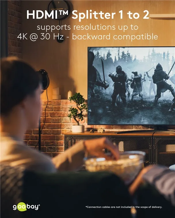Splitter HDMI V1.4 1 intrare la 2 iesiri 4K30Hz 1080p60Hz Goobay 58480 - imagine 9