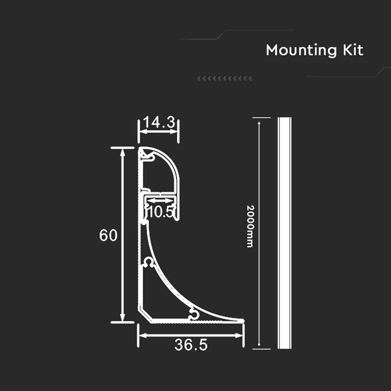 Profil aluminiu pentru banda LED 2m 7.8mm x 9mm V-tac SKU-2903 - imagine 2