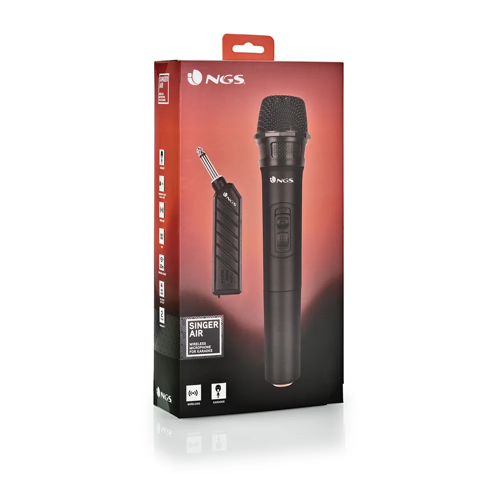 Microfon wireless unidirectional VHF Jack 6.3 mm negru SINGERAIR NGS - imagine 6
