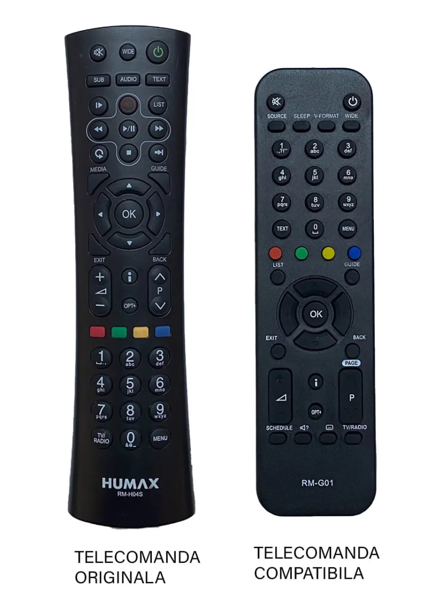Telecomanda inlocuitoare compatibila pentru reciver DIGI RM-G01 compatibil cu originalul RM-H04S IR 724 (182-1)