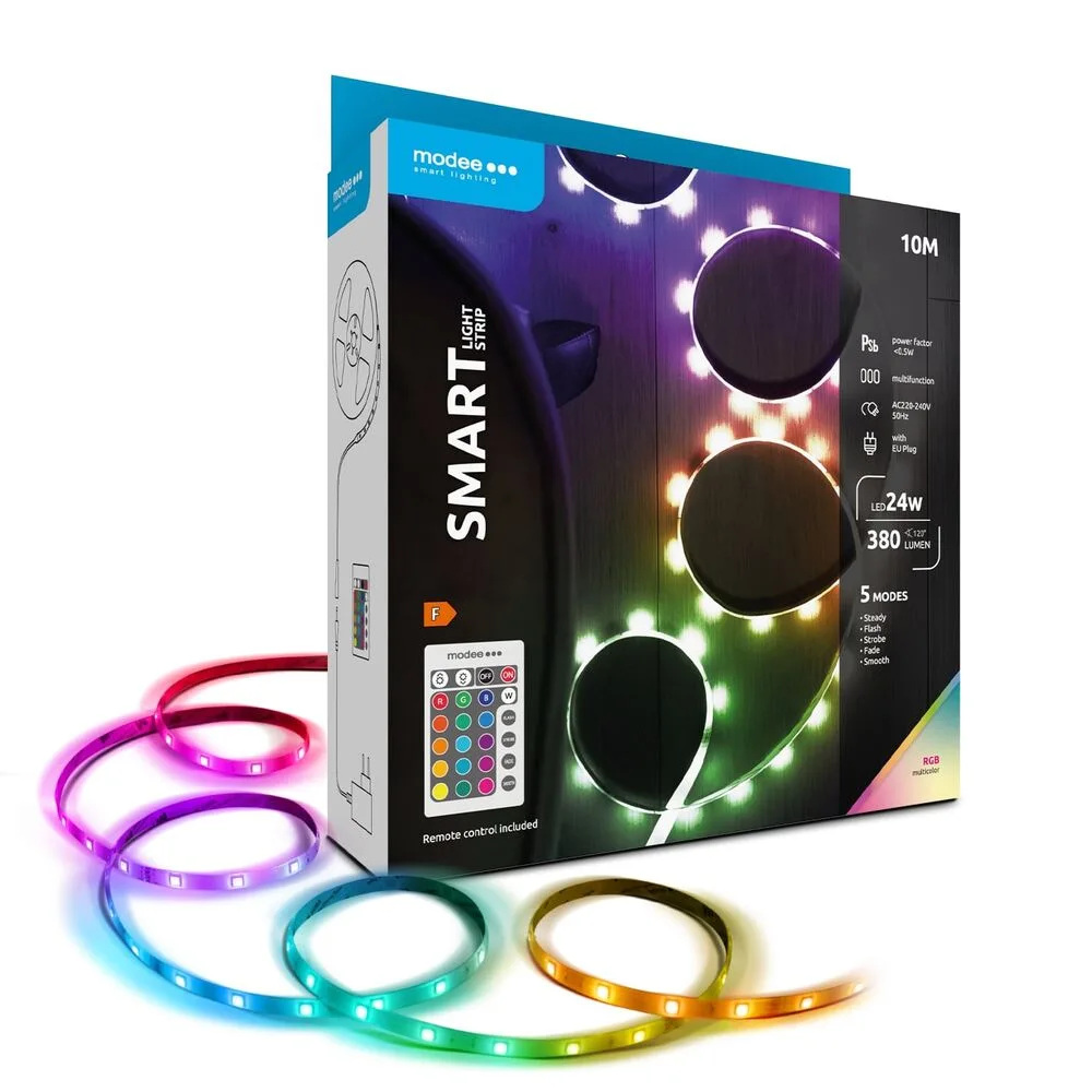 Banda LED Smart Modee 24W telecomanda RGB 380lm IP20 10m MSL-LS24W10MRGB-R