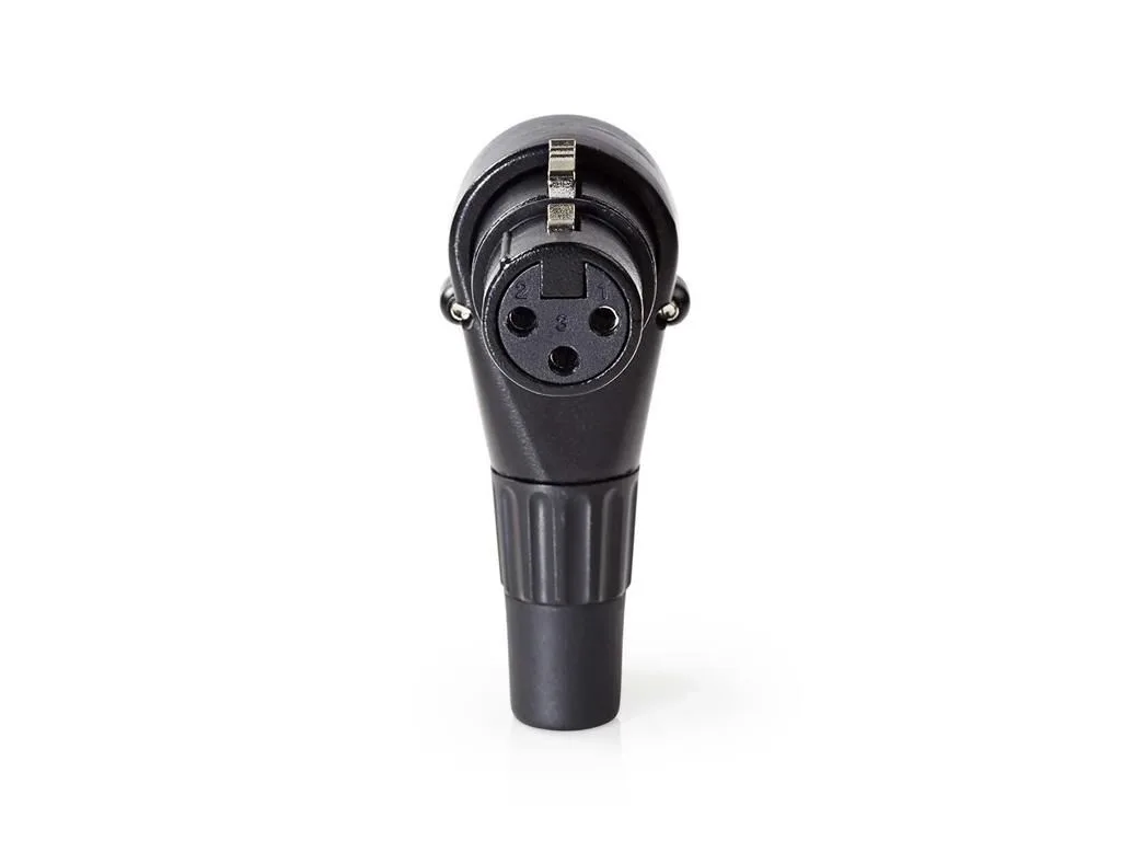 Conector XLR 3-pini mama 90 grade negru Nedis COTP15903BK - imagine 2