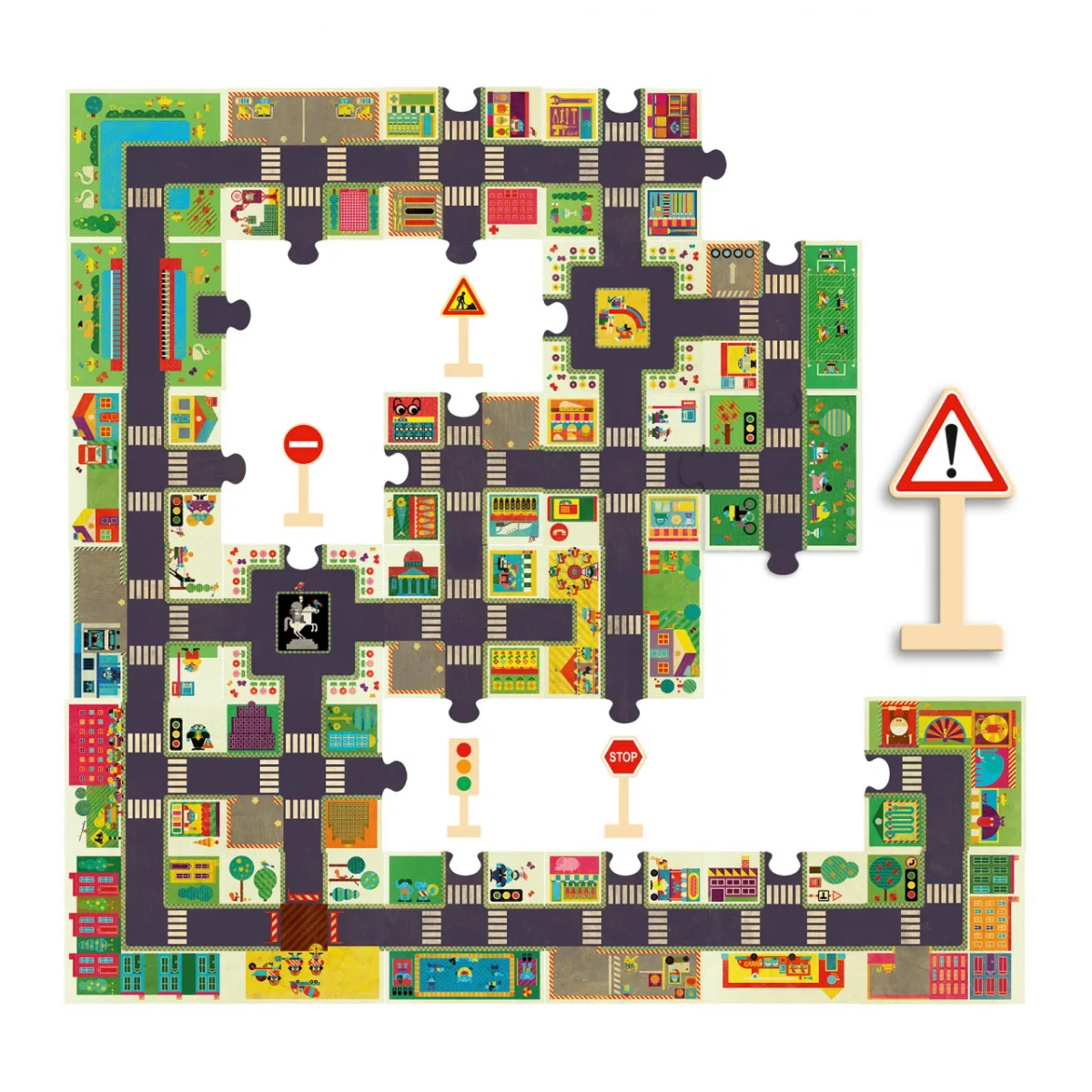 Puzzle Pop to play Orasul, Djeco - imagine 3