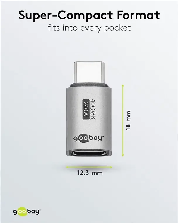 Adaptor USB-C3.1 mama - USB-C tata drept Thunderbolt 3 /4 Goobay 74447 - imagine 3