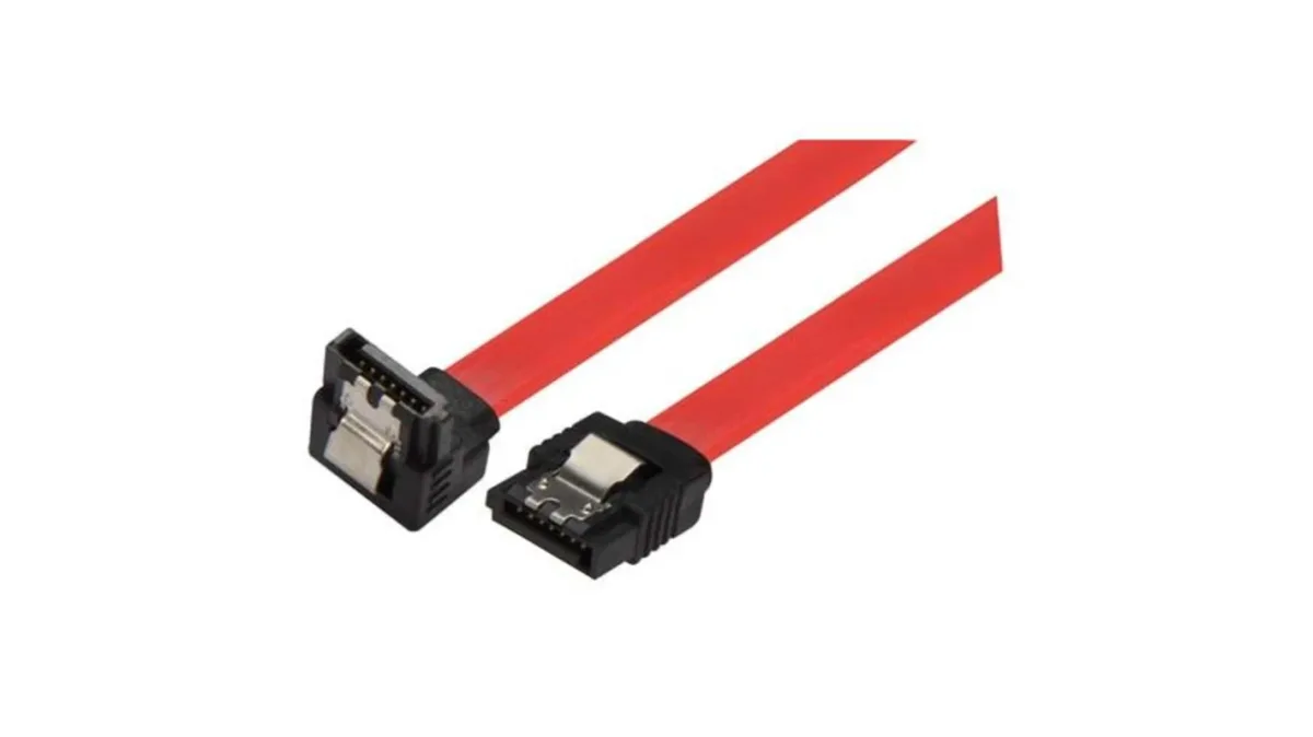 Cablu hdd 90 sata L la sata L 0.5m + clips 5GBit/s rosu