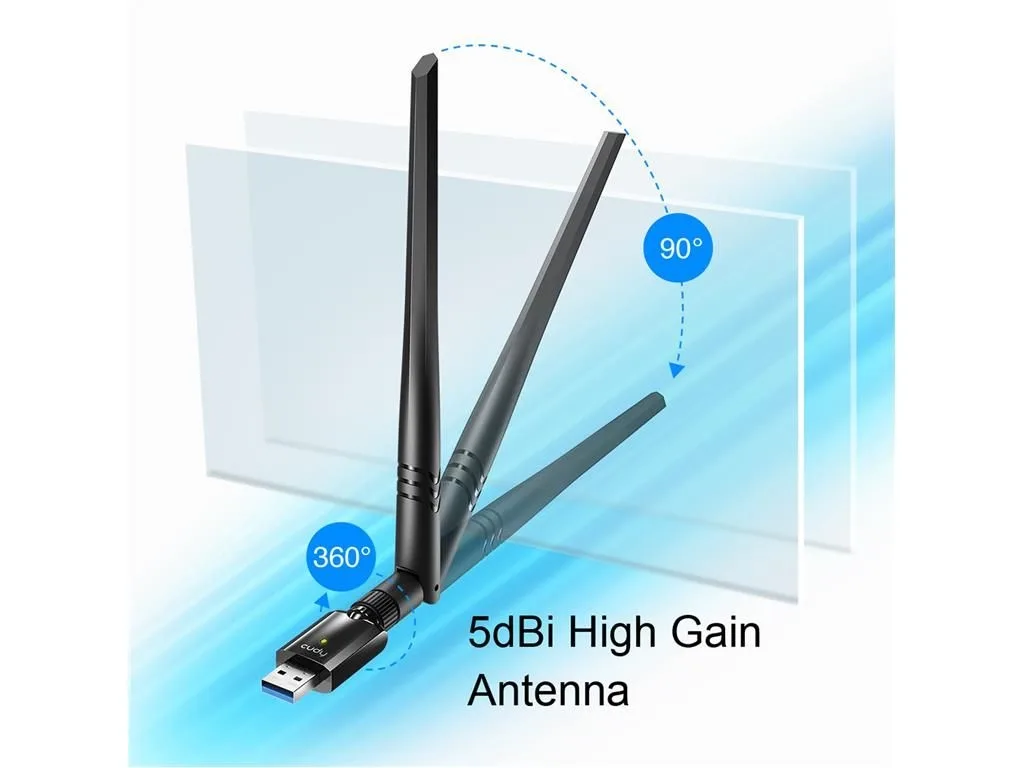 Adaptor Wireless Cudy AC1300 Dual Band antena externa 5dBi WU1400 - imagine 2