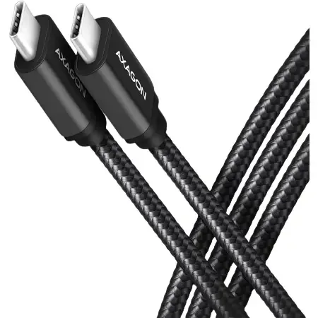 Cablu de date/incarcare AXAGON USB-C la USB-C 2.0 1.5m pentru transfer rapid PD 240W 5A matisat conector aluminiu BUCM2-CM15AB