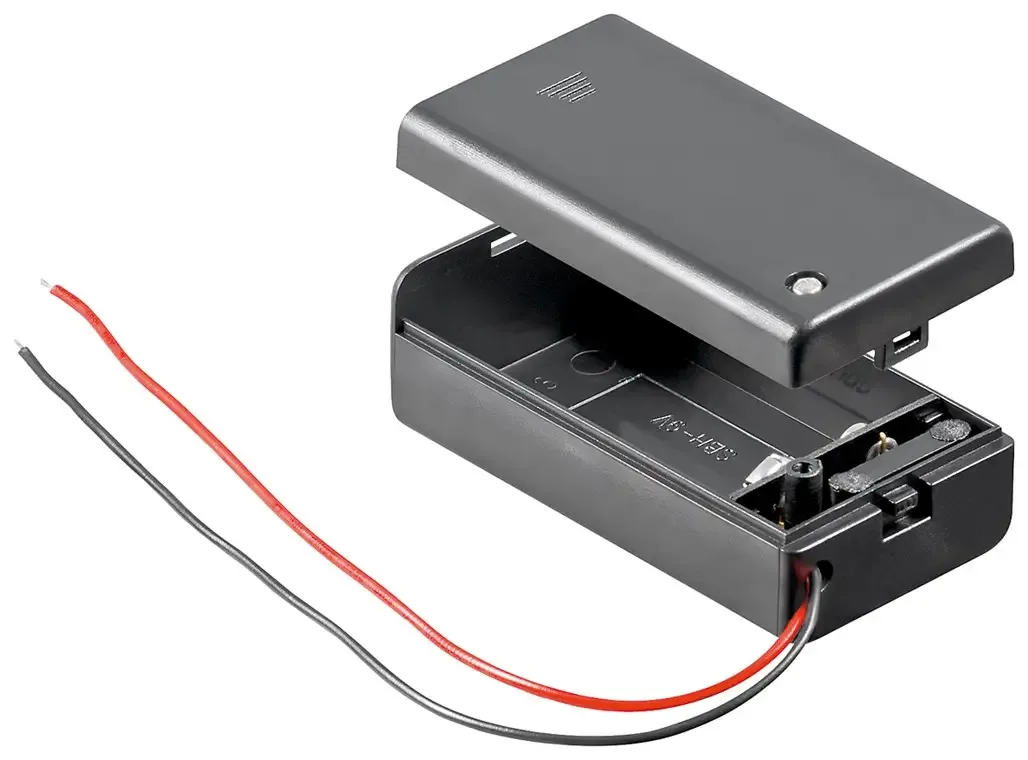 Suport baterie 9V cu Intrerupator si Capete de cablu libere Rezistent la apa 48171 Goobay