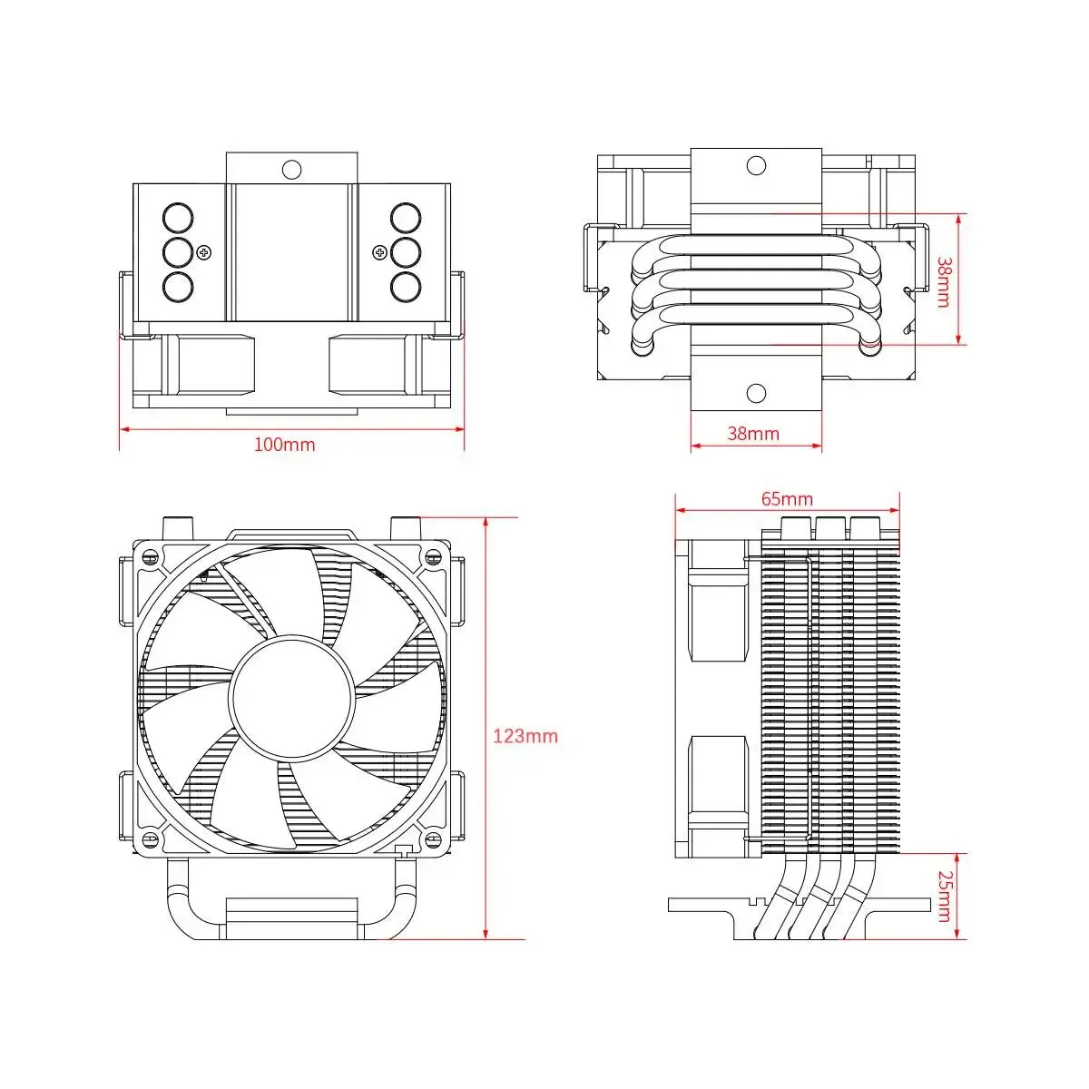 Cooler procesor ID-Cooling SE-903-XT iluminare Rainbow compatibil Intel /AMD - imagine 3