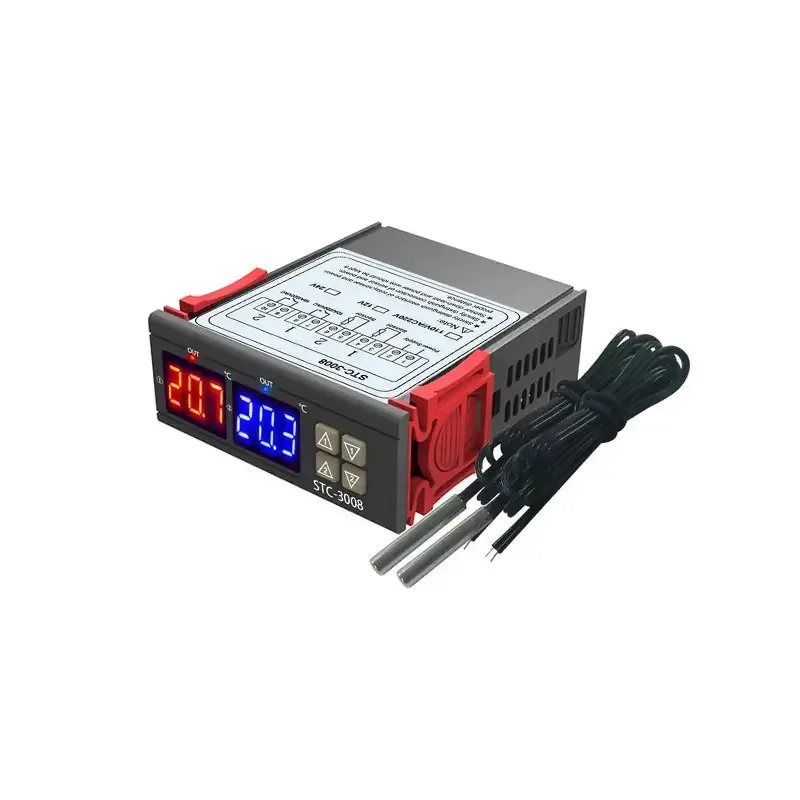 Termostat 230V 10A dublu cu doua sonde de temperatura STC-3008 E6246