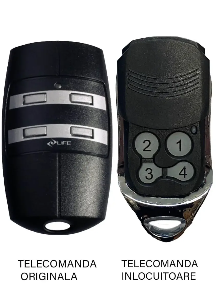 Telecomanda inlocuitoare poarta garaj Life cucanale FIDO frecventa 433.92MHz Codificare LIFE Rolling Code Baterie alcalina 12