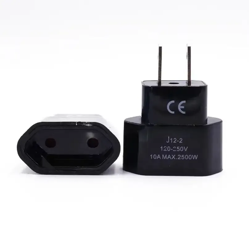 Adaptor calatorie CEE 7/16 Schuko mama la priza SUA /Japonia 2pin 2500W 10A negru - imagine 2
